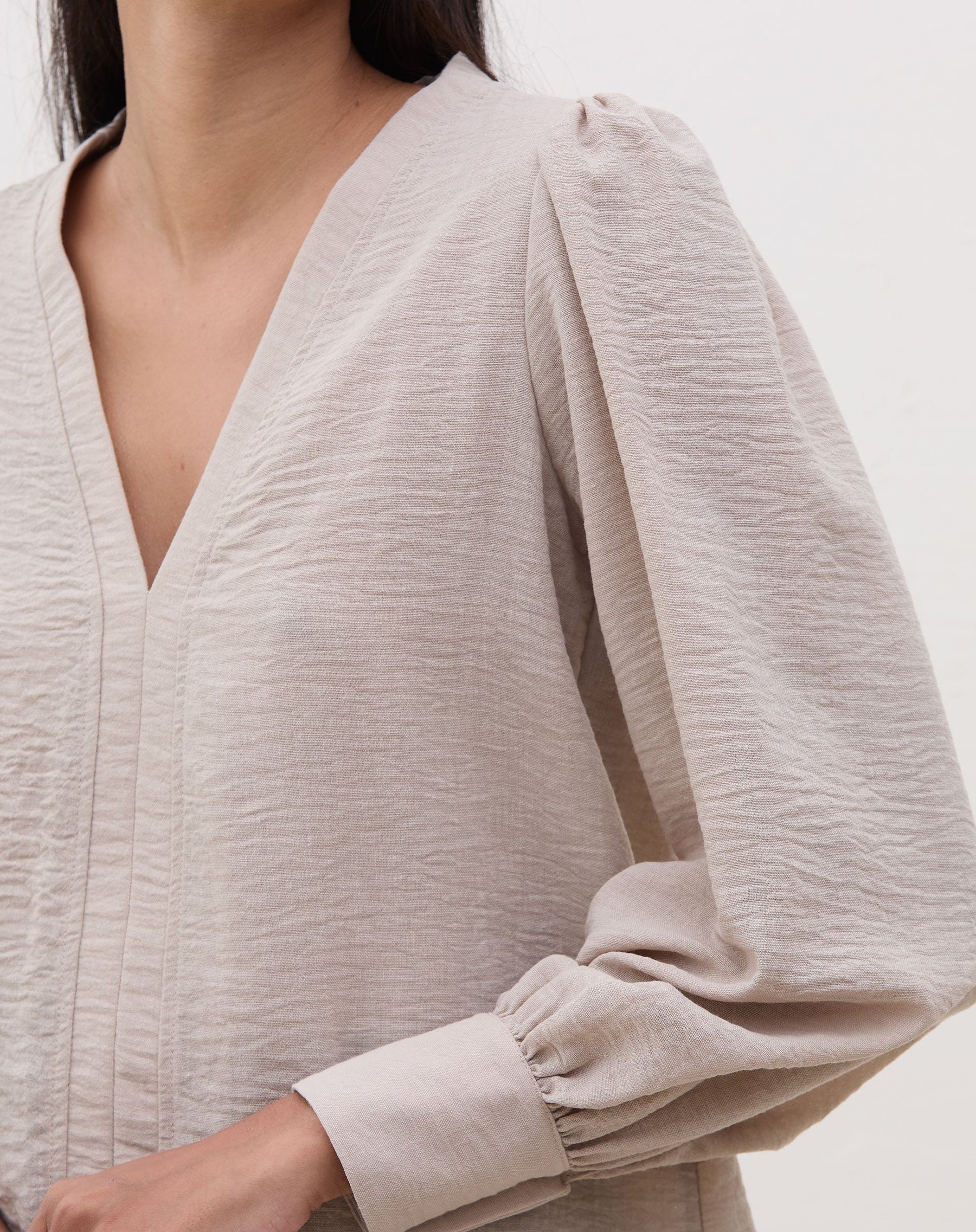 Blusa Manga Longa Decote V