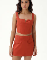 BLUSA COM ALÇAS CROPPED DE ALFAIATARIA