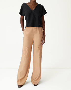 Blusa Manga Curta Decote V